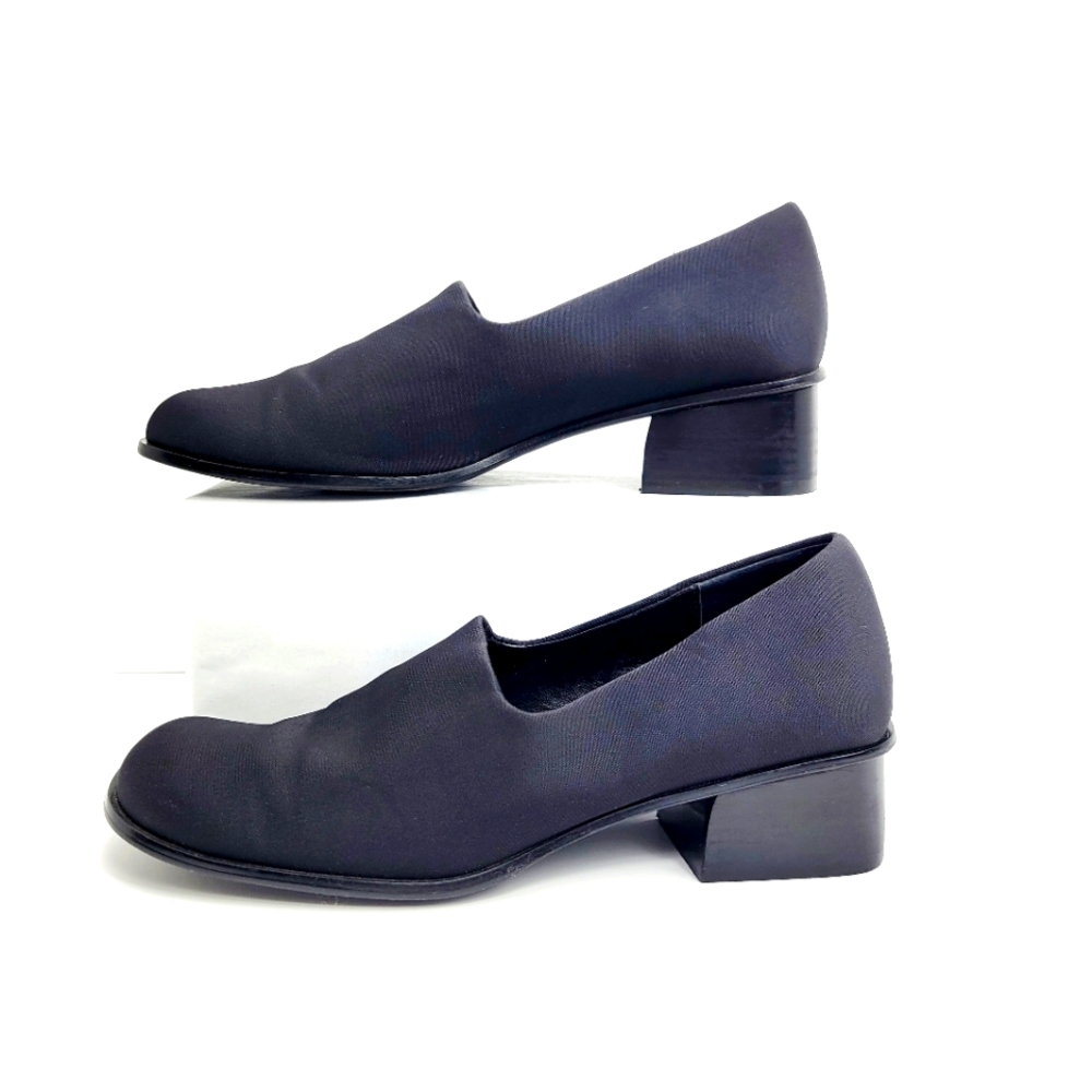 Anne Klein Chunky Square Block Heel Slip On Loafer Shoe